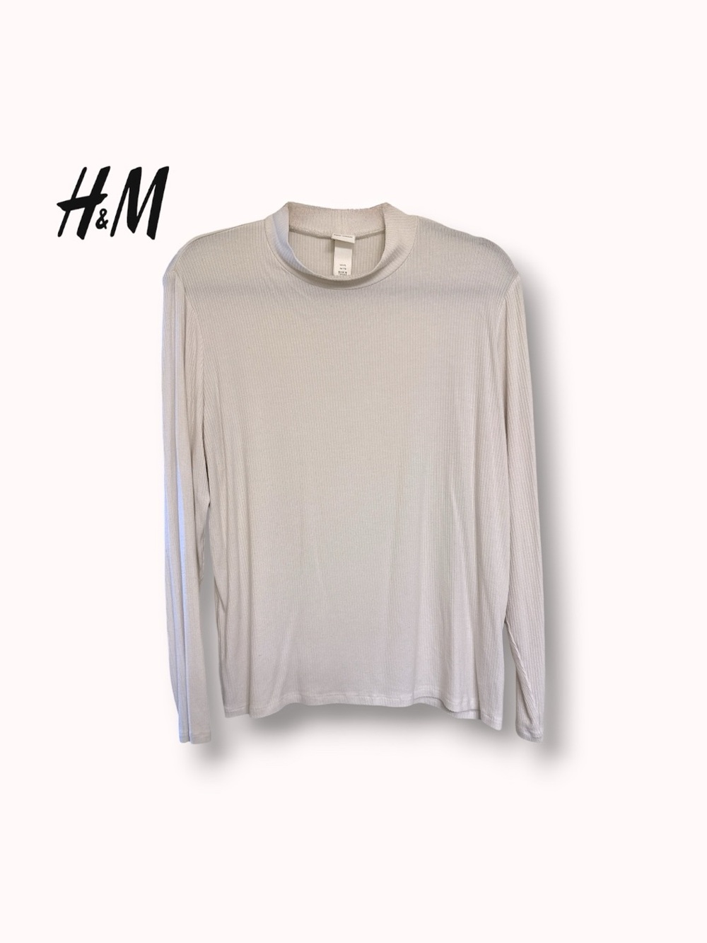 H&M ribbed knit mock neck long sleeve